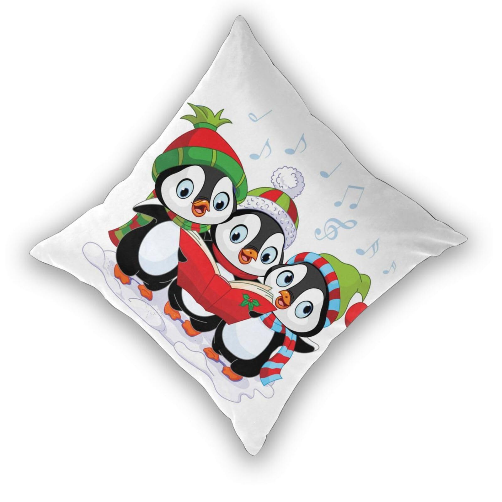 Set di 2 federe decorative con stampa di pinguino natalizio
