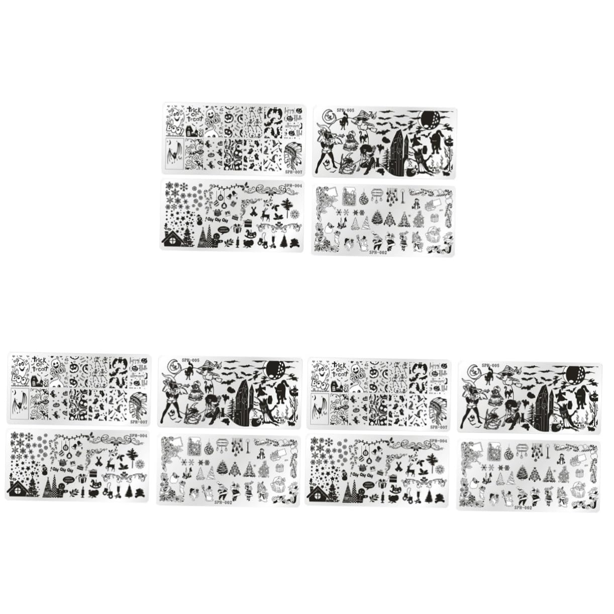 Healvian 12 Piezas placas de estampación de arte de uñas stainless steel stamping para uñas kit de estampado de uñas de halloween placas de sello de uñas halloween juego de uñas Navidad