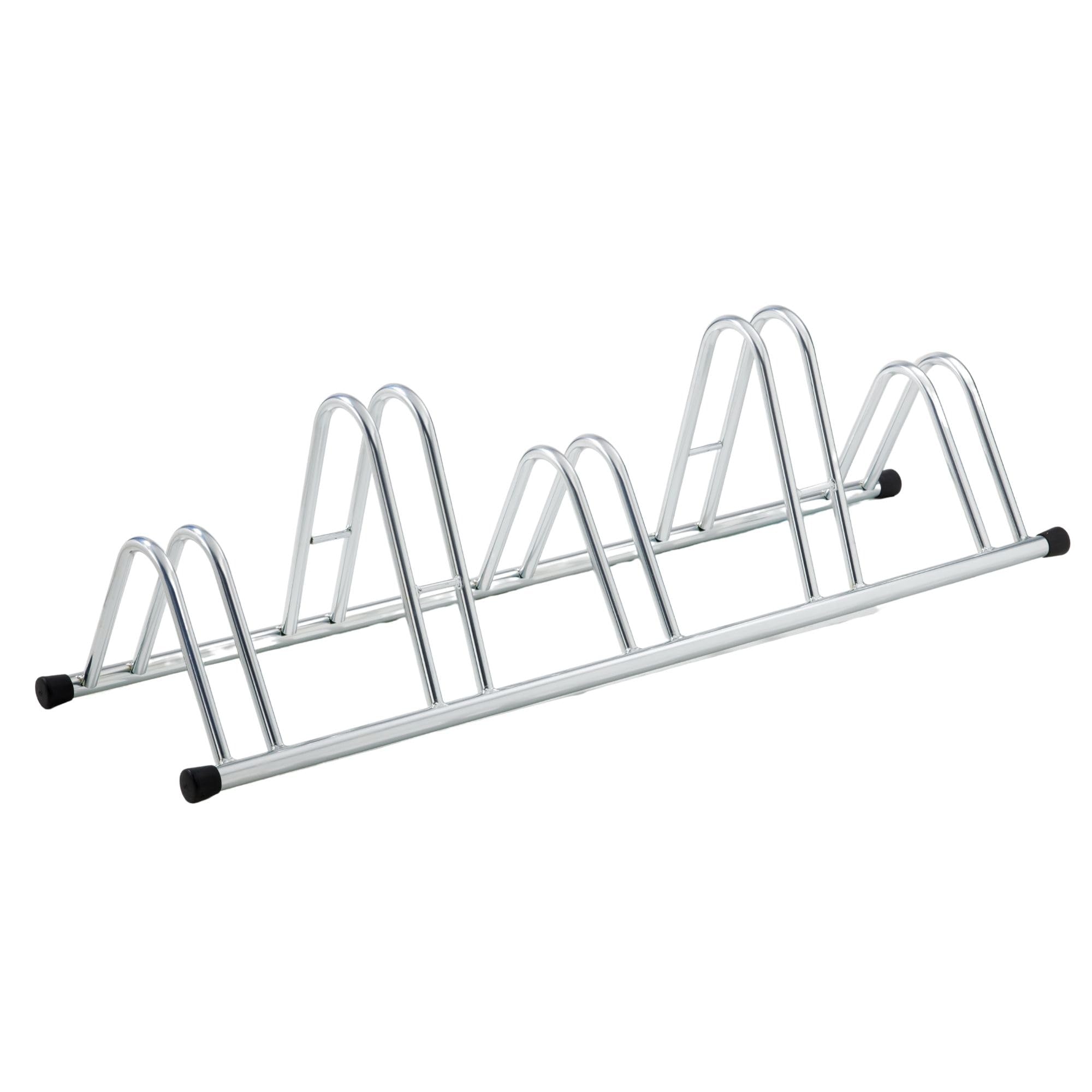 Andrys Rastrelliera Biciclette - Porta Bici da Terra per Interni ed Esterni - Posteggio Alto e Basso per Ruote da 6cm - Acciaio Zincato a Freddo (Argento)