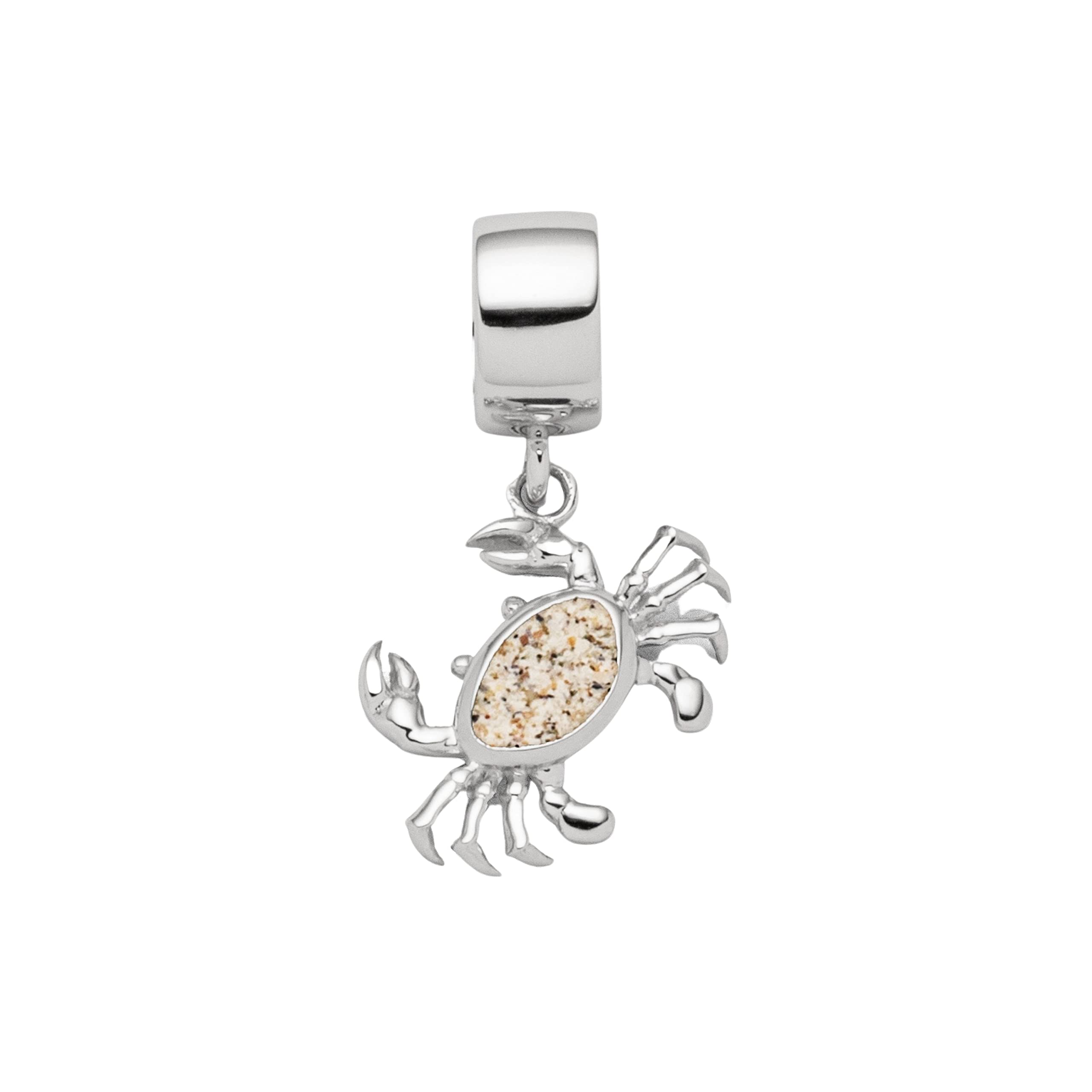 DUR-Schmuck Charm KRABBE Strandsand, Silber 925/- rhodiniert (F314)