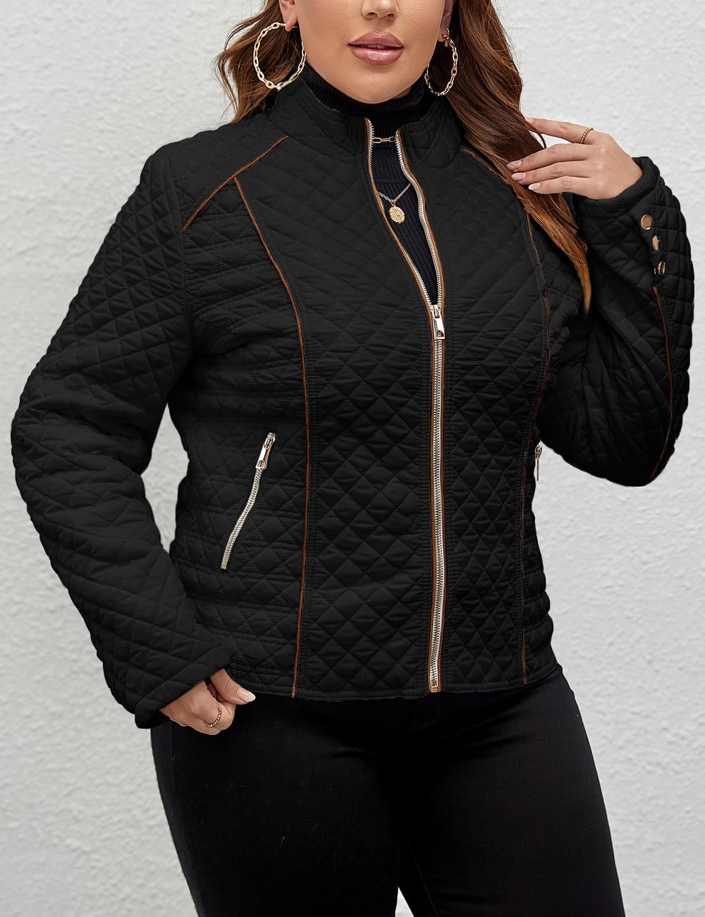 Geschallino Women's Casual Reversible Coat Plus Size Floral Print Windbreaker Lightweight Jacket with Hood - Image 3