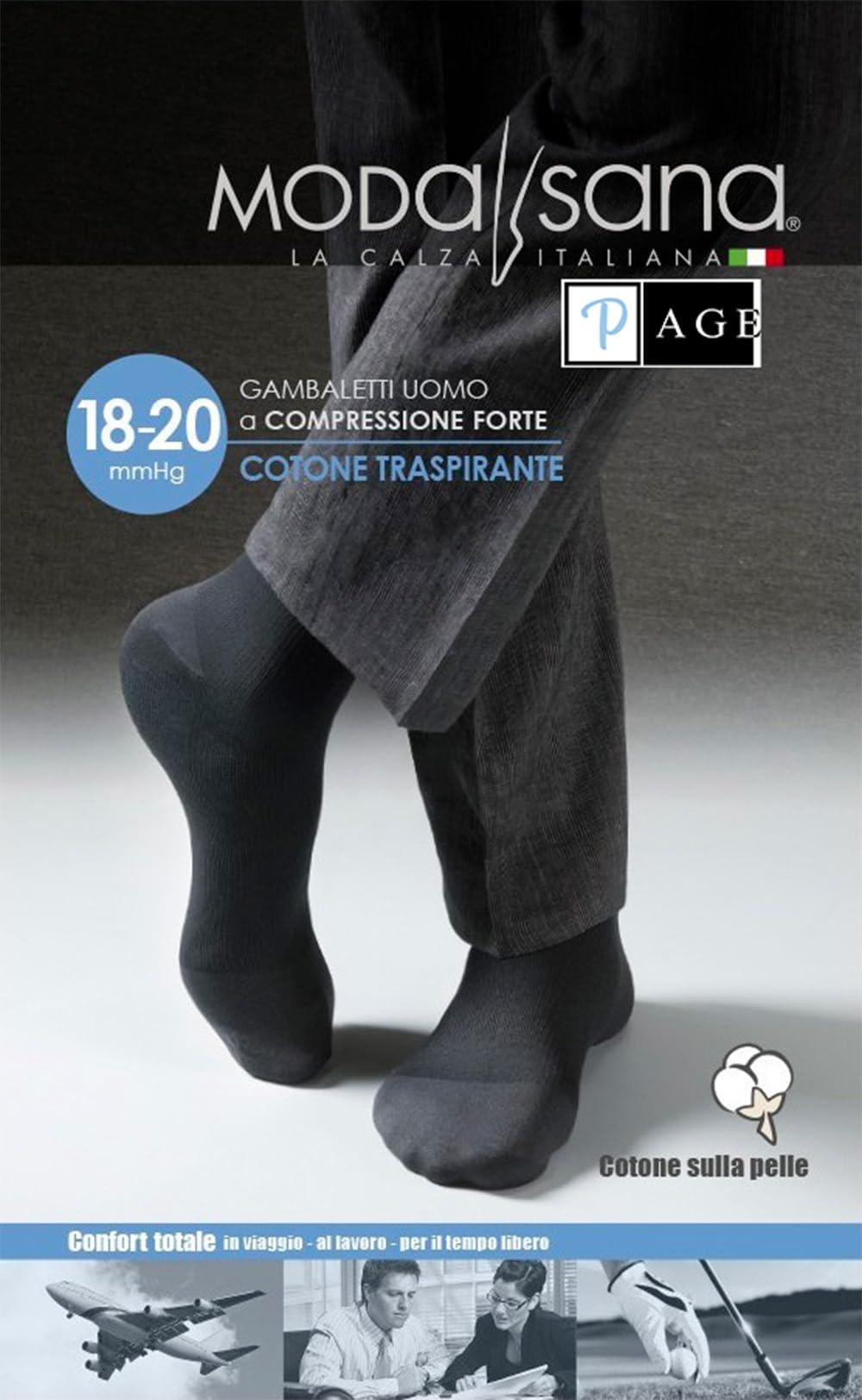 p age 3 Paia di Modasana Gambaletti Uomo Calze a compressione graduata 14/16 mmHg 18/20 mmHg