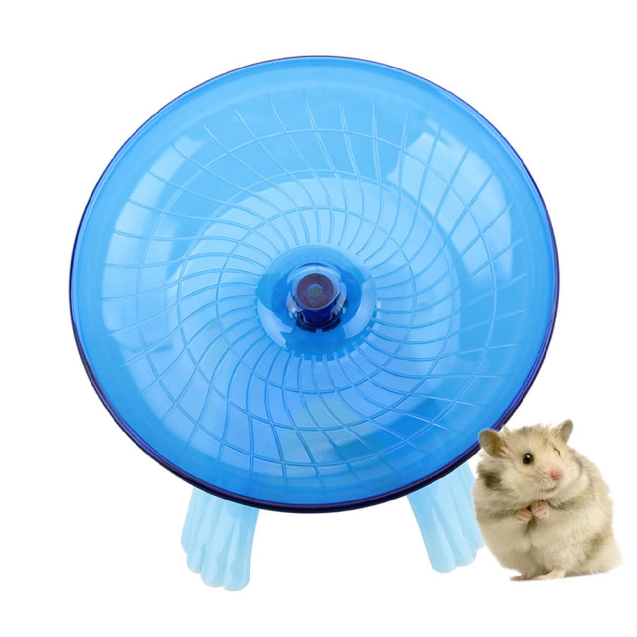 POPETPOP 1Pc Blue Flying Saucer Wheel Exercise for Hamsters Hedgehogs and Small Pets Durable Non Run Disc for Healthy Activity and Fun Playtime