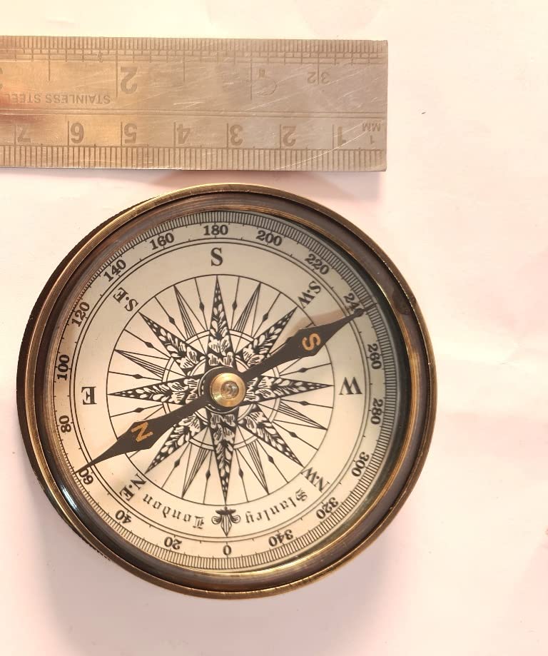 Neuf 7.6cm Cadran Solaire Boussole Laiton Fabriqué Nautique Navigation