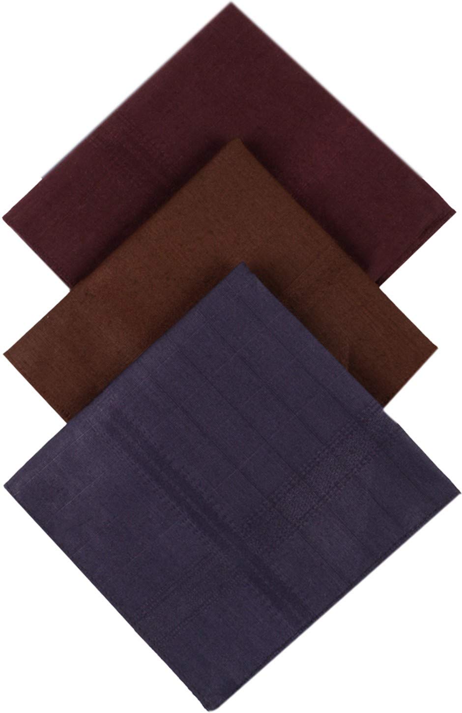 crossline Men's Cotton Handkerchiefs (Dark Color) Pack of 3-picture-16