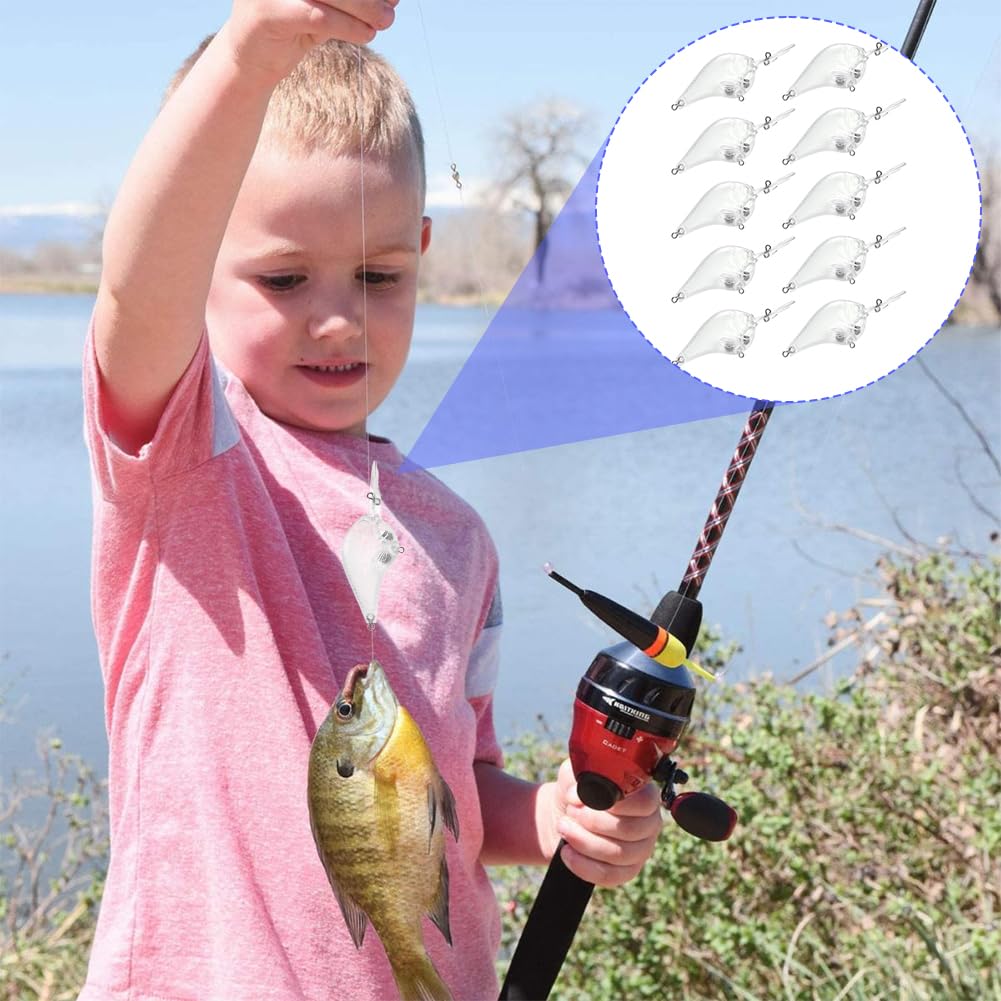 10 ébauches De Leurres Crankbait – Kit DIY Blanc Non Peint, Plastique Et Acier