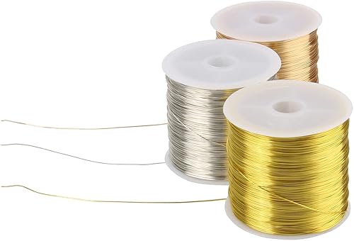 Miniatura 6 de Alambre de cobre para hacer joyas, 328.1 ft x 0.016 in, alambre de cobre para manualidades, pulseras, collares, aretes, plata