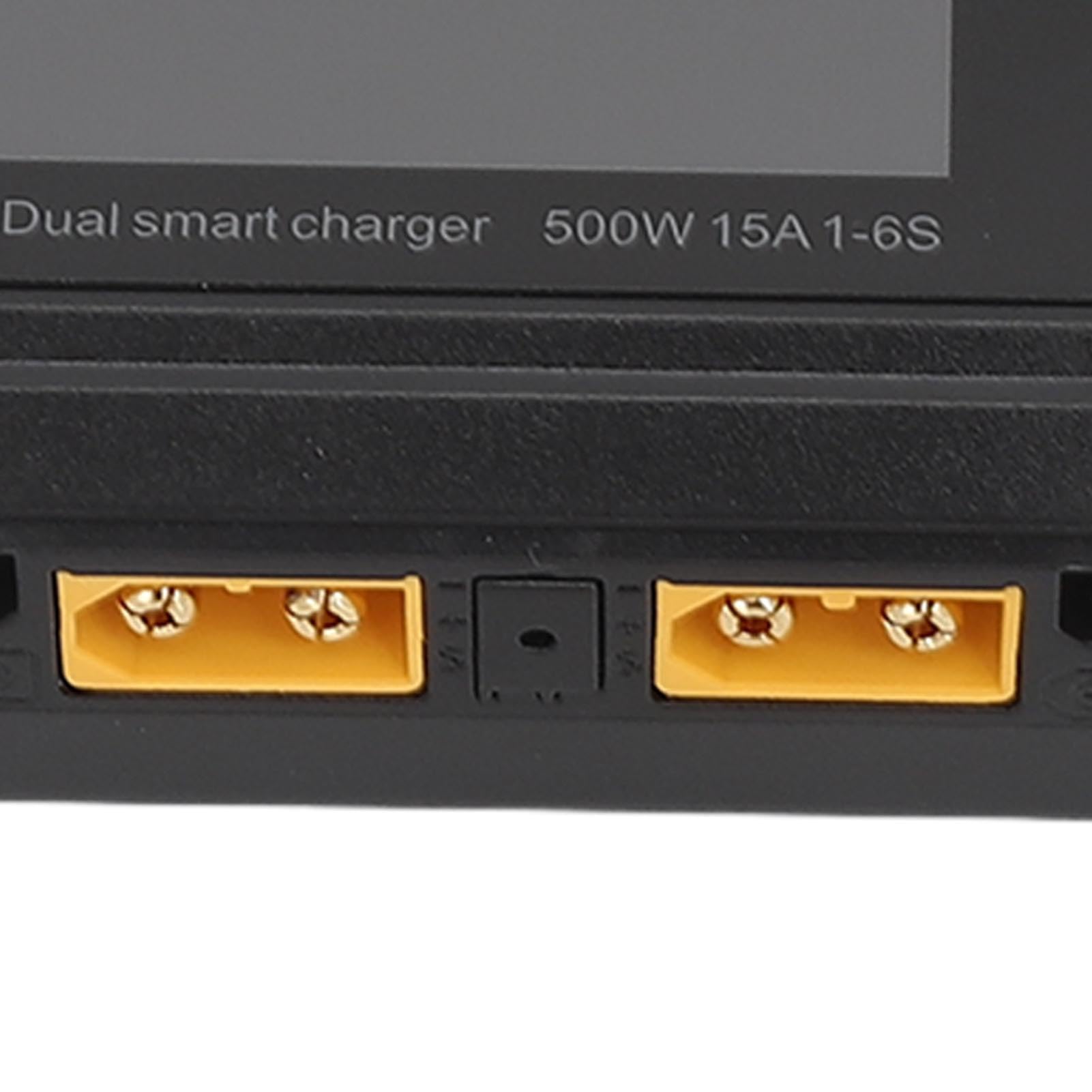 Chargeur de Sortie à Double Canal Compact Haute Performance Chargeur D'équilibre de Batterie Intelligent pour Batteries au Lithium Nimh Écran LCD 2,4 Pouces Noir