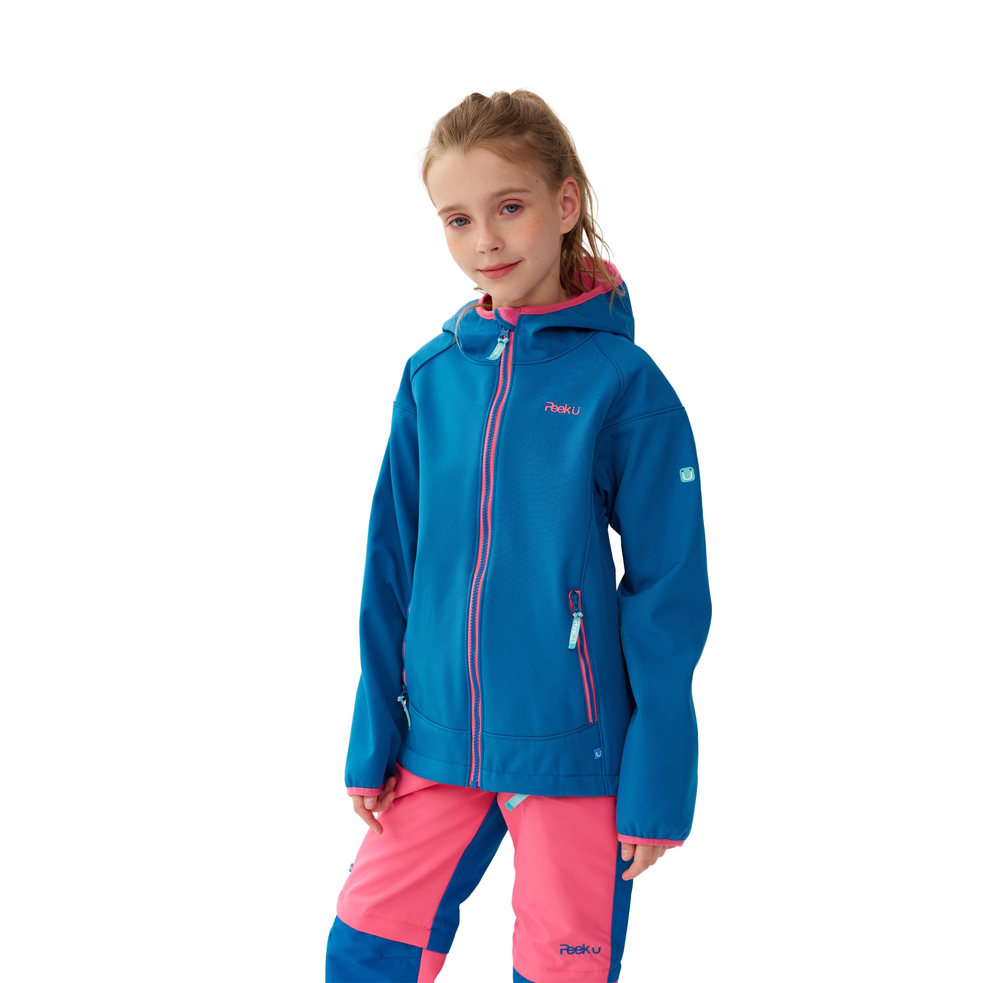 Kinderjacke mit Fleecefutter,Wasserresistente winddichte Jacke mit wasserreaktivem Print für Jungen und Mädchen