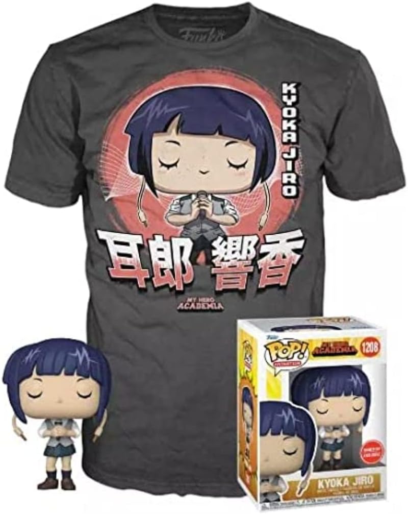 Funko Pop! & Tee: MHA - Jirou with Mic - Medium - My Hero Academia - T-Shirt - Clothes with Collectable Vinyl Figure - Gift Idea - Toys and Short Sleeve Top for Adults Unisex Men and Women