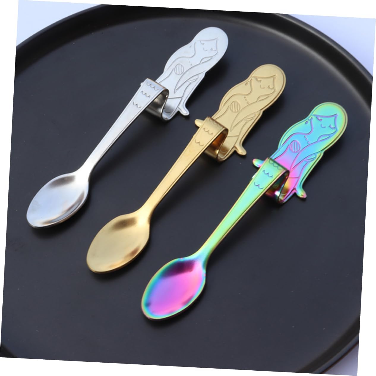 15pcs Cup Spoon Gold Coffee Spoon Stainless Steel Stirring Hangable for Espresso