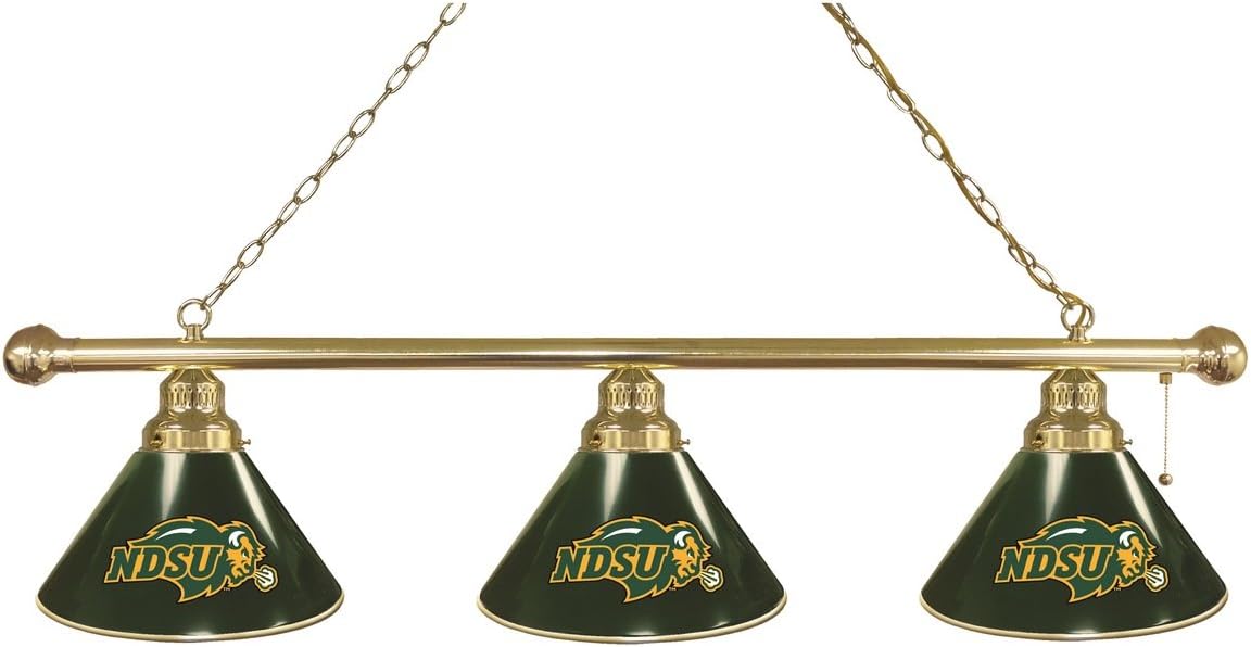 HBS North Dakota State 3 Shade Billiard Light with Green Shades by The Holland Bar Stool Co.