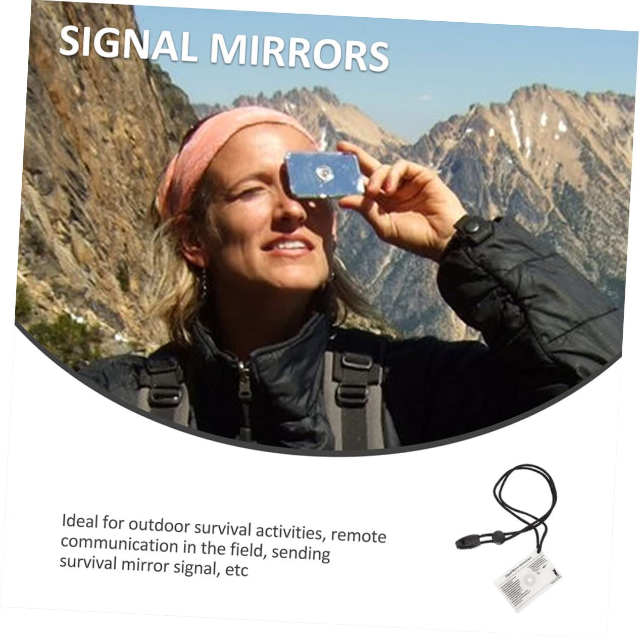 Kisangel Kit De Miroir De Signalisation Sifflet De Randonnée Miroir Arrière Équipement De Camping Feu De Gabarit pour Remorque Fournitures De Camping Tente Grille- Boussoles De