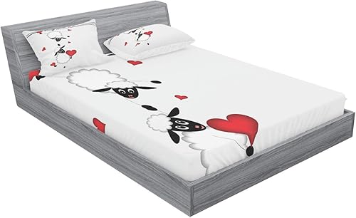 Miniatura 196 de Ambesonne - Juego de sábanas bajeras y fundas de almohada, diseño clásico botánico, plantas de jardín vintage, juego de 3 piezas con estampado