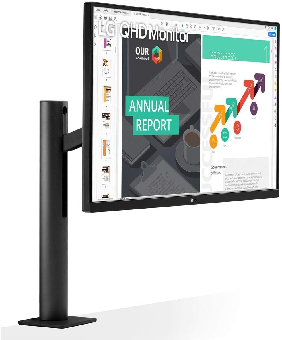 LG 27QN880-B 27" QHD (2560x1440) Ergo IPS Monitor with HDR 10 Compatibility and USB Type-C Connectivity, Black