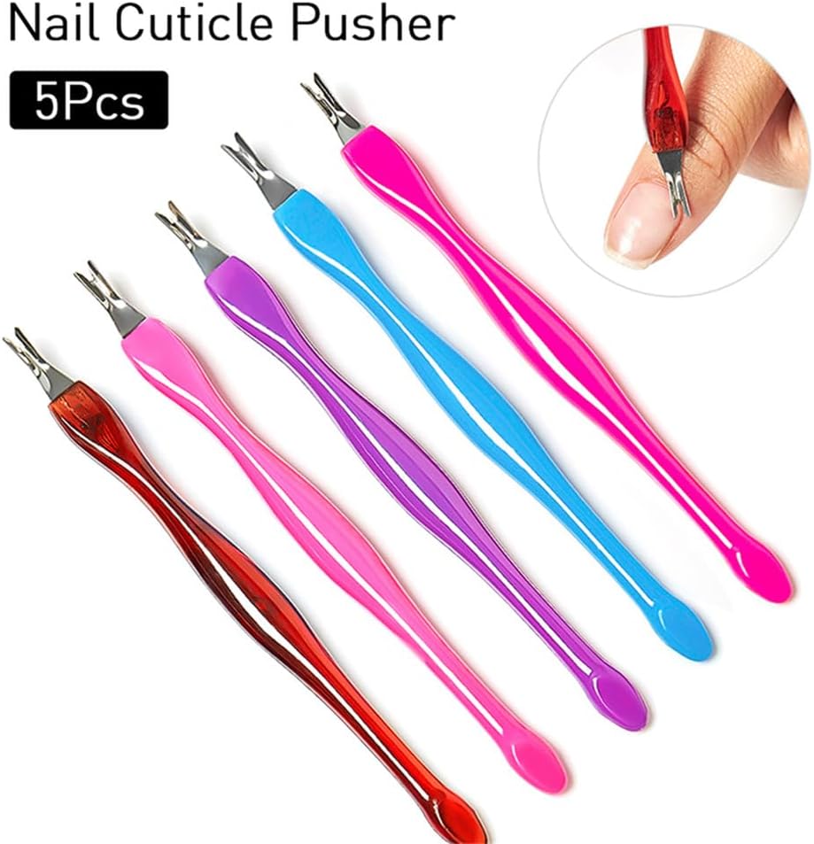 5PCS/Set Remover Nail Art Fork Cuticle Remover Nipper Pusher Trimmer Stainless Steel Pedicure Nails Care Nail Tools,AQ16692