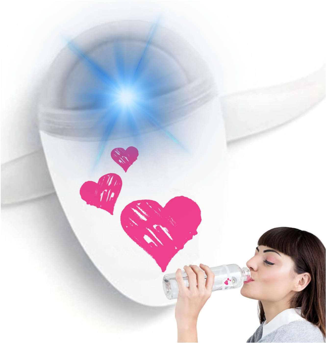 ULLA Drink Water Reminder, Smart Light for Water Bottle, Universal fit, Lights Up When Time to Drink, Hidrate Smart Water Bottle Reminder to Drink, Water Tracker - Valentines Day Gifts for Her