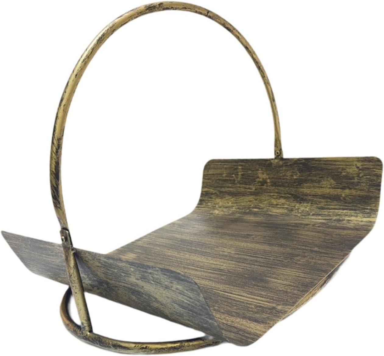 Fireplace Log Holder Metal Wood Rack Sturdy with Handles Multi Functional Firewood Rack Logs Stacker Basket for Home Garden, Bronze