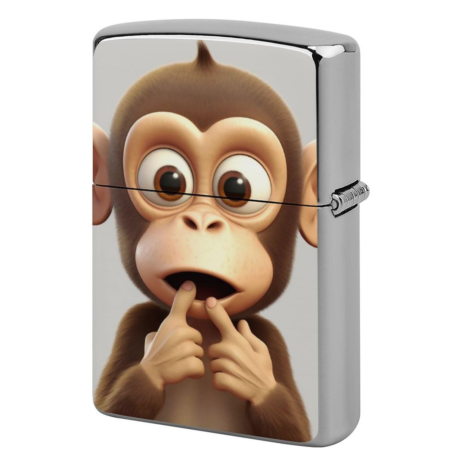The Silent Monkey Lighter Cover for Men, Personalized Lighter Case for Birthday Gift, Flip-Top Lighters Protective Cover, Portable Lighters Shell for Outdoor, Travel