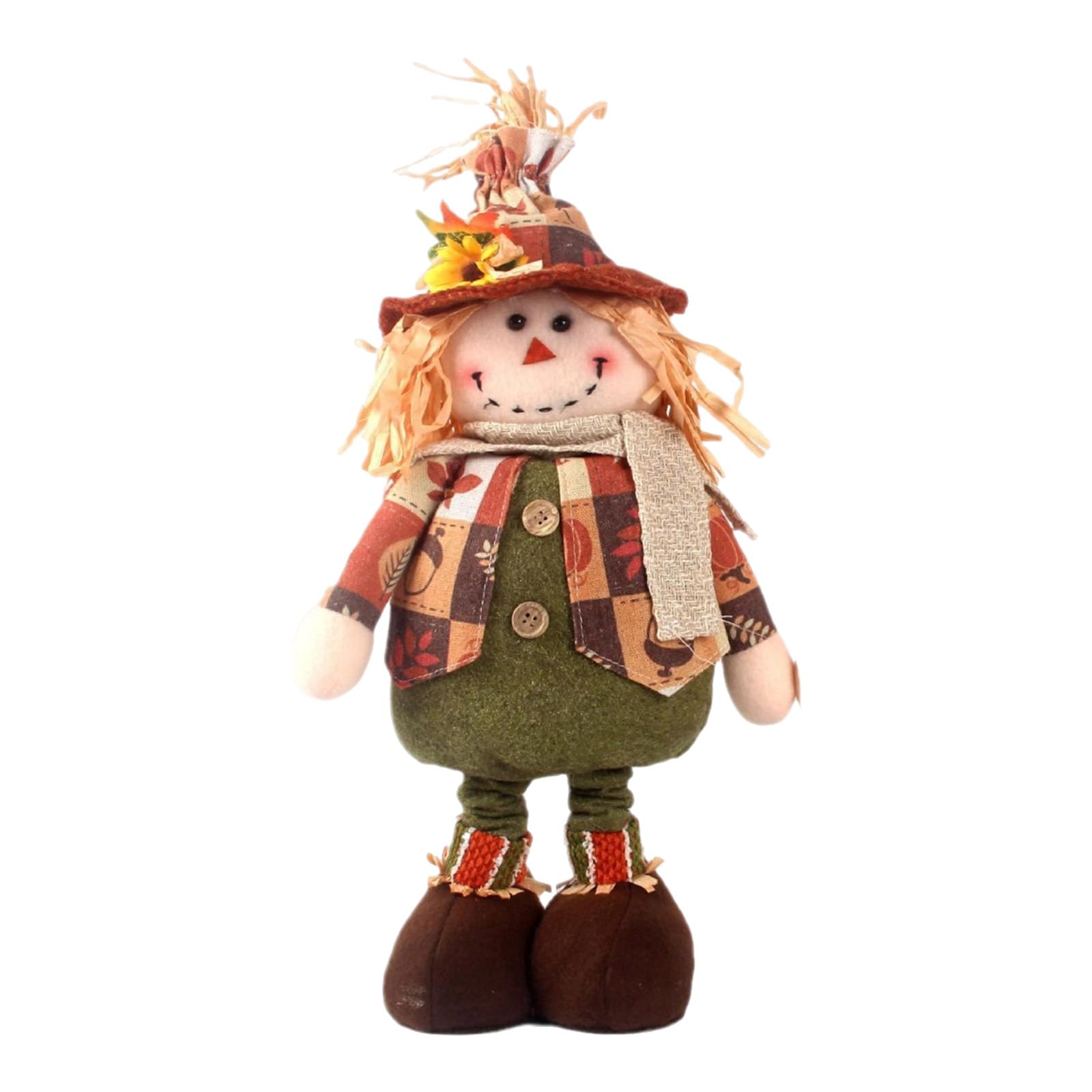 Laiousn B Seasonal Shelf Desktop Scarecrows Plush Dolls With Stretchable Long Legs Harvest Autumnal Home Decors Figures Ornament Plush Scarecrows