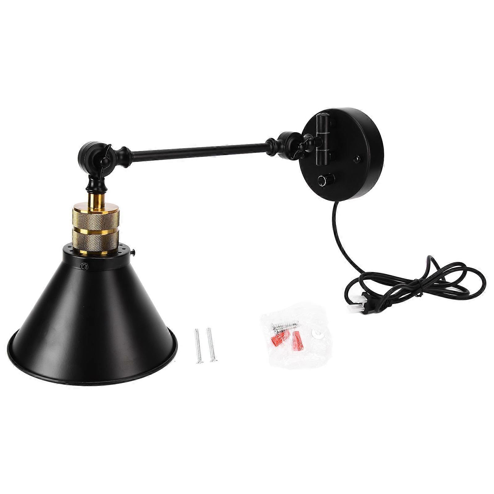 JOYHAPPST Vintage Wall Sconce Adjustable Swing Arm Industrial Metal Wall Mounted Lamp for Restaurant