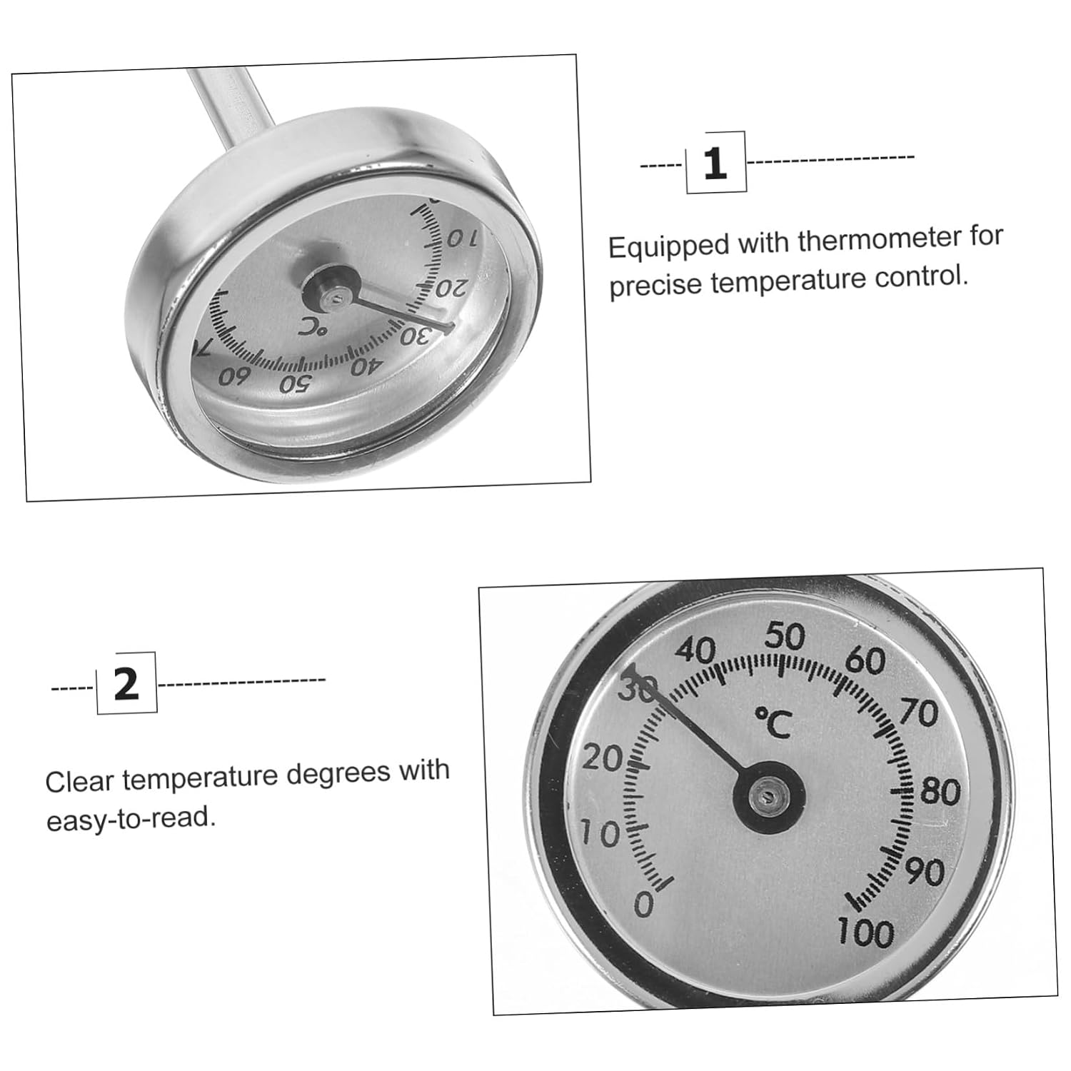 BESTYASH Instant Read Stainless Steel Cooking Thermometer for Electric Kettle with Precise Temperature Control and Wear Resistance, Food Temperature Gauge for Home Kitchen Use