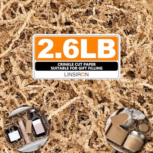 LINSIRON Kraft Crinkle Cut Filler 2.6lb Brown