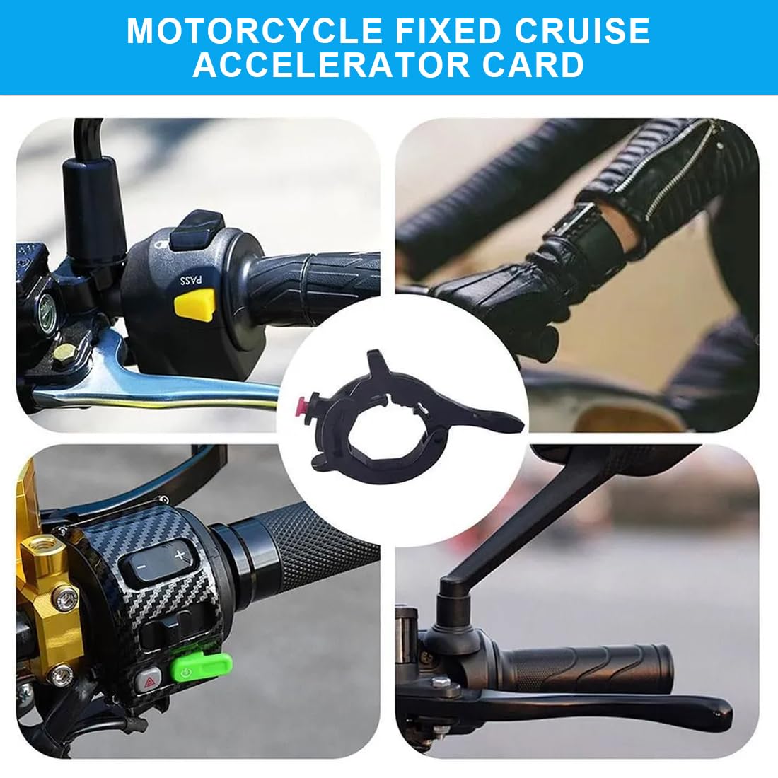 GXGM Blocco Acceleratore Per Moto,Cruise Control Per Moto,Controllo Della Velocità Di Crociera Della Motocicletta,Assist Wrist Cruise Blocco Acceleratore-In materiale ABS