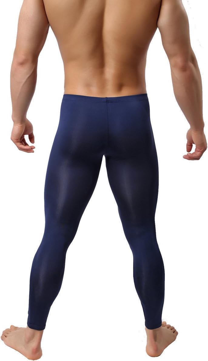 YUFEIDA Men's Sexy Underwear Bottoms Low Rise Leggings Pants Mesh Long Trousers