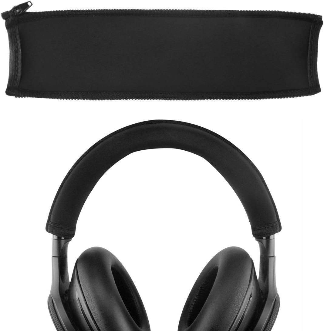 Geekria Flex Fabric Headband Cover Compatible with Plantronics BackBeat PRO, PRO+, PRO2 Wireless Noise Canceling Headphones, Sweat Cover, Easy DIY Installation (Black)