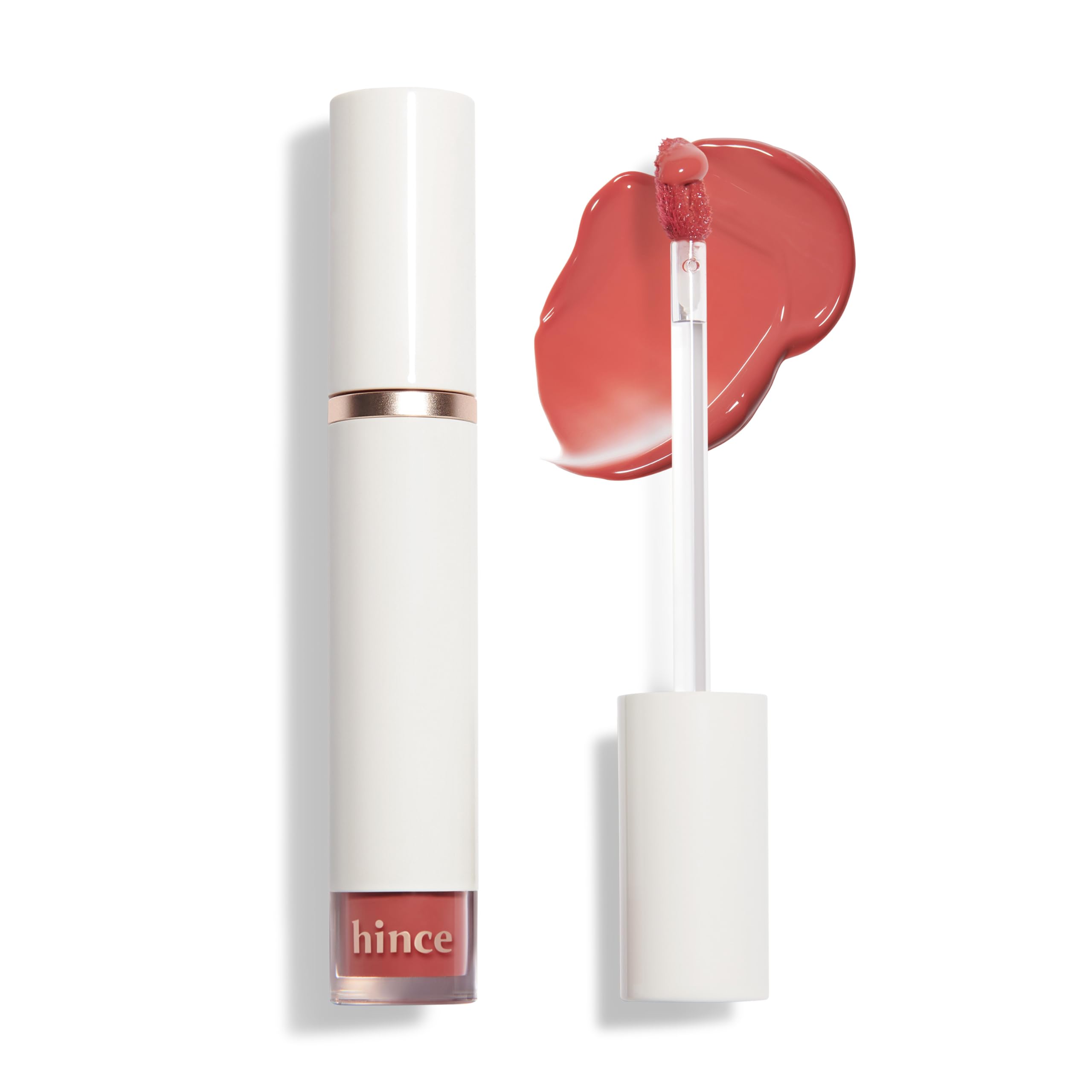 HINCE Mood Enhancer Water Liquid Glow - Non-Sticky & Waterproof Lip Stain for Women - Long Wearing Lip Gloss for Natural and Glass Glow - Moisturizing Liquid Makeup, 0.16 fl.oz. (AMBIENT)