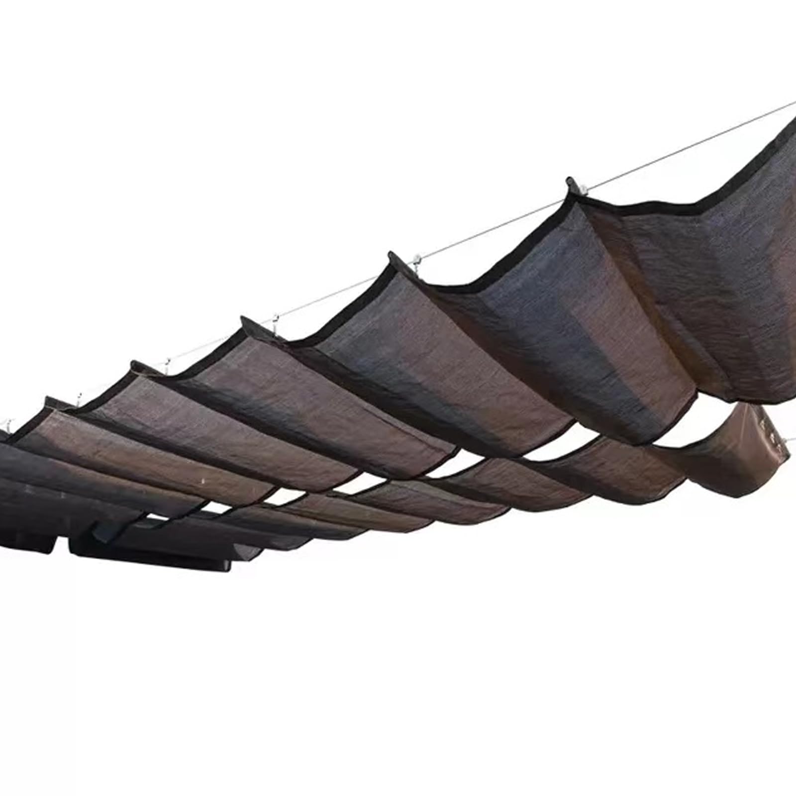 WQPMNYG UV Block Wave Sun Shade Sail - Breathable Canopy Pergola Cover Retractable Awning for Garden & Patio 1x10m (3.3x33ft) Outdoor Sunblock Shade Cloth