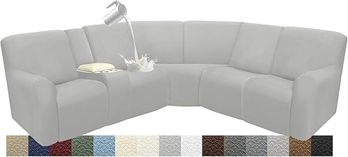 Miniatura 64 de Fundas de sofá reclinable impermeable para sección seccionales Fundas lavables para sofá en forma de L para sofás reclinables Fundas elásticas para
