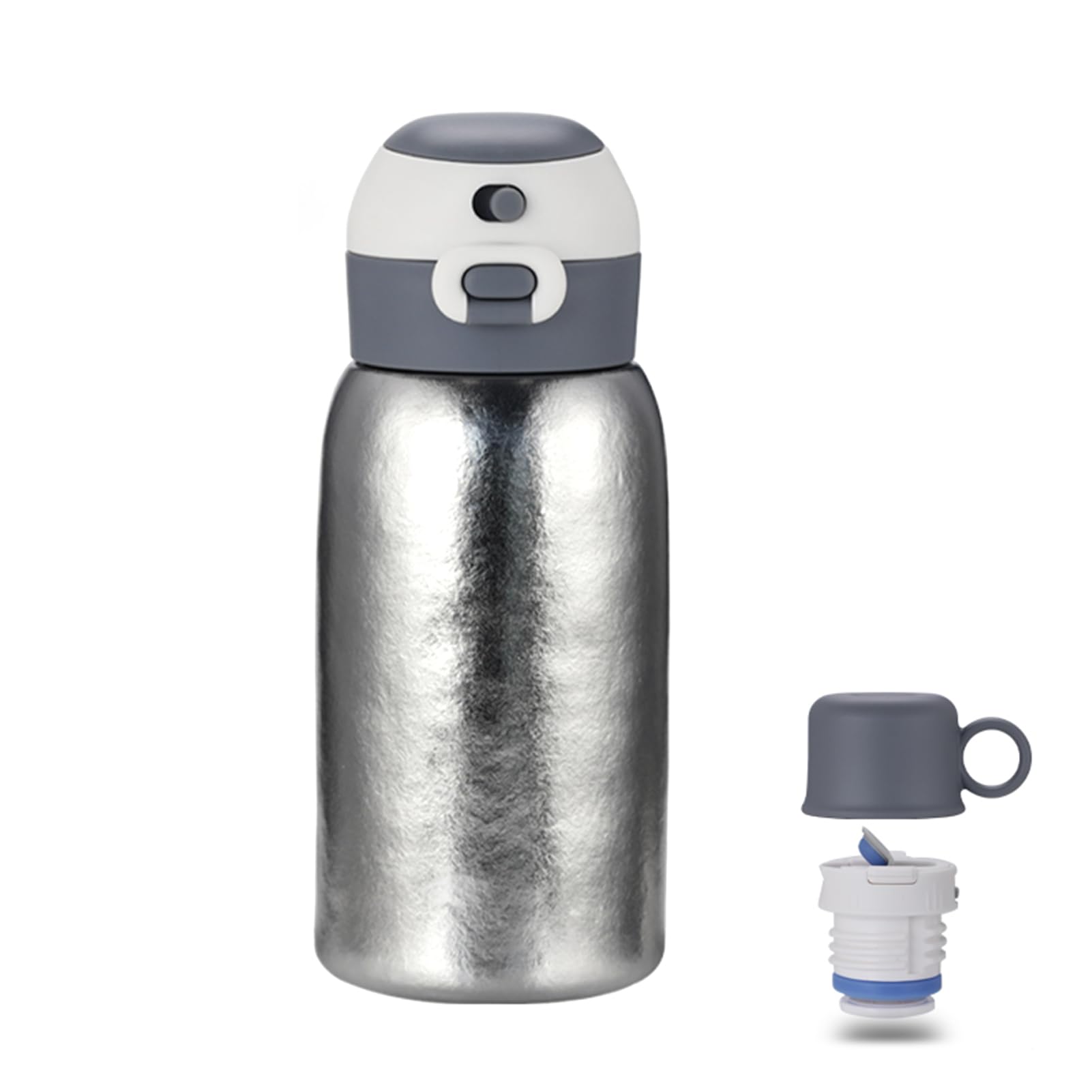 Ejoyous Bouteille d'eau Isotherme avec Paille, Design Léger, Polyvalente pour les Enfants et les Activités de Plein Air 600 Ml