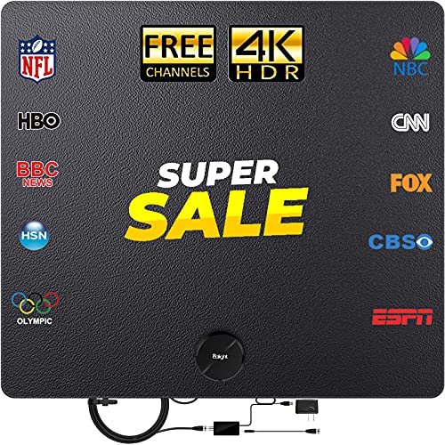 Amplified HD Digital TV Antenna,Super Promotional Activities TV Antenna Long 150 +Miles Range -Support 4K 1080p VHF UHF Television Local Channels and All Older TV's | 14Ft Coax HDTV Cable/AC Adapter