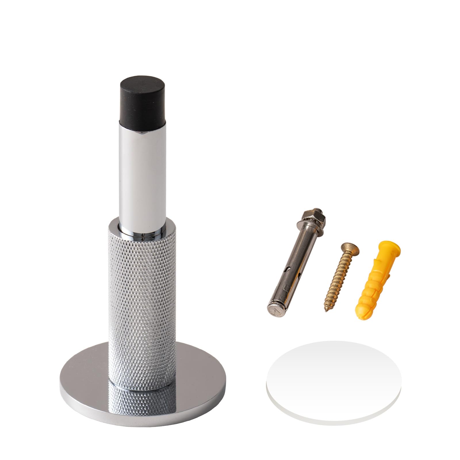 PANALI Tope de puerta de latón, tope de puerta sólido para mantener la puerta abierta, tapón retráctil montado en el suelo para baño, dormitorio, garaje, estudio, oficina