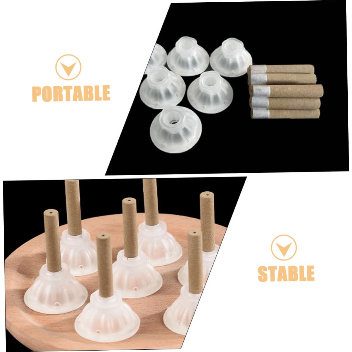 Healvian 200sets Moxa Sticks Fatti Mano Per Moxibustione Con Base Accessori Tradizionali Per Benessere Di Famiglia e Amici Adatti Per Cervicale Dolori Lombari e Menstrual