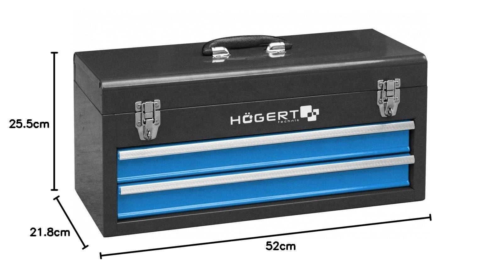 Hogert Technik HT7G074 walizka narzędziowa z uchwytem, czarna