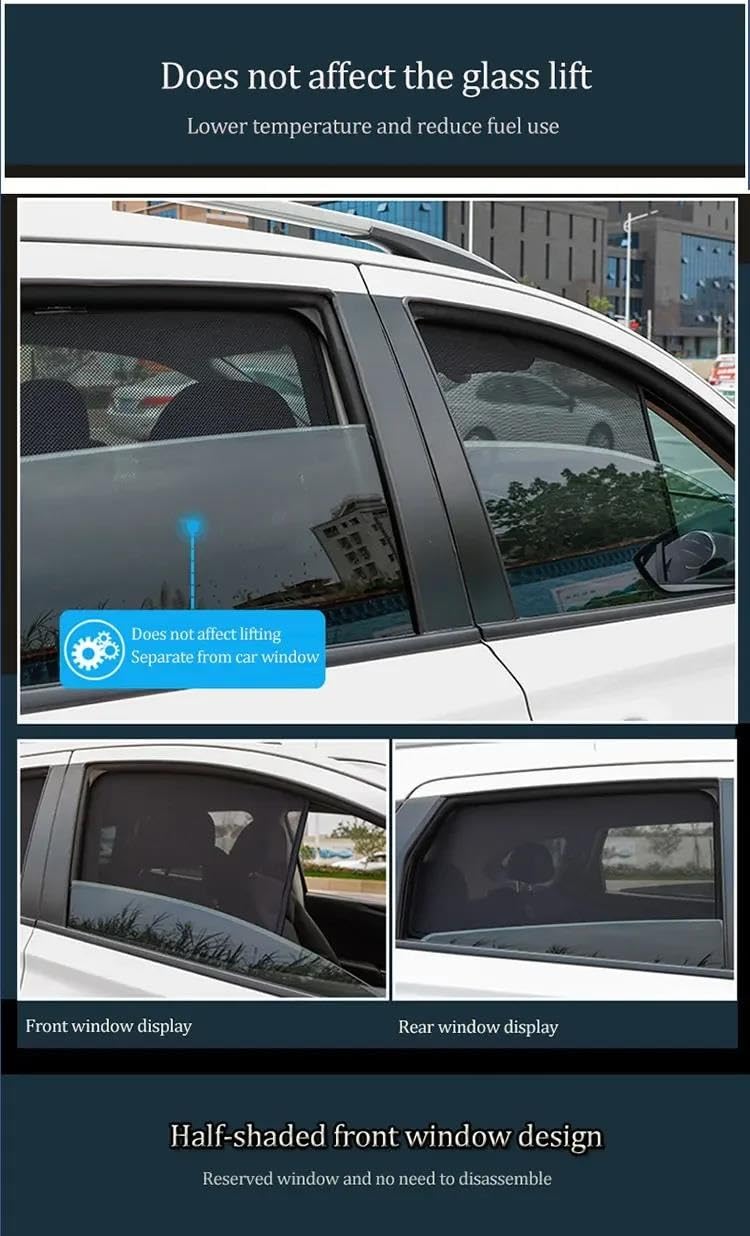 Magnetische Auto Sonnenschutz Für BMW X5 G05 LCI 2023- - 4-tlg. Set Schwarz