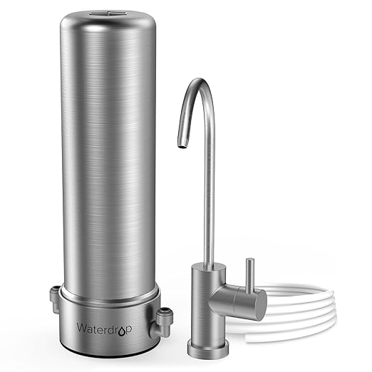 Waterdrop BS13 Under Sink Water Filter, 6 Stage Stainless Steel, Reduce PFAS, PFOA/PFOS, No Drilling Required