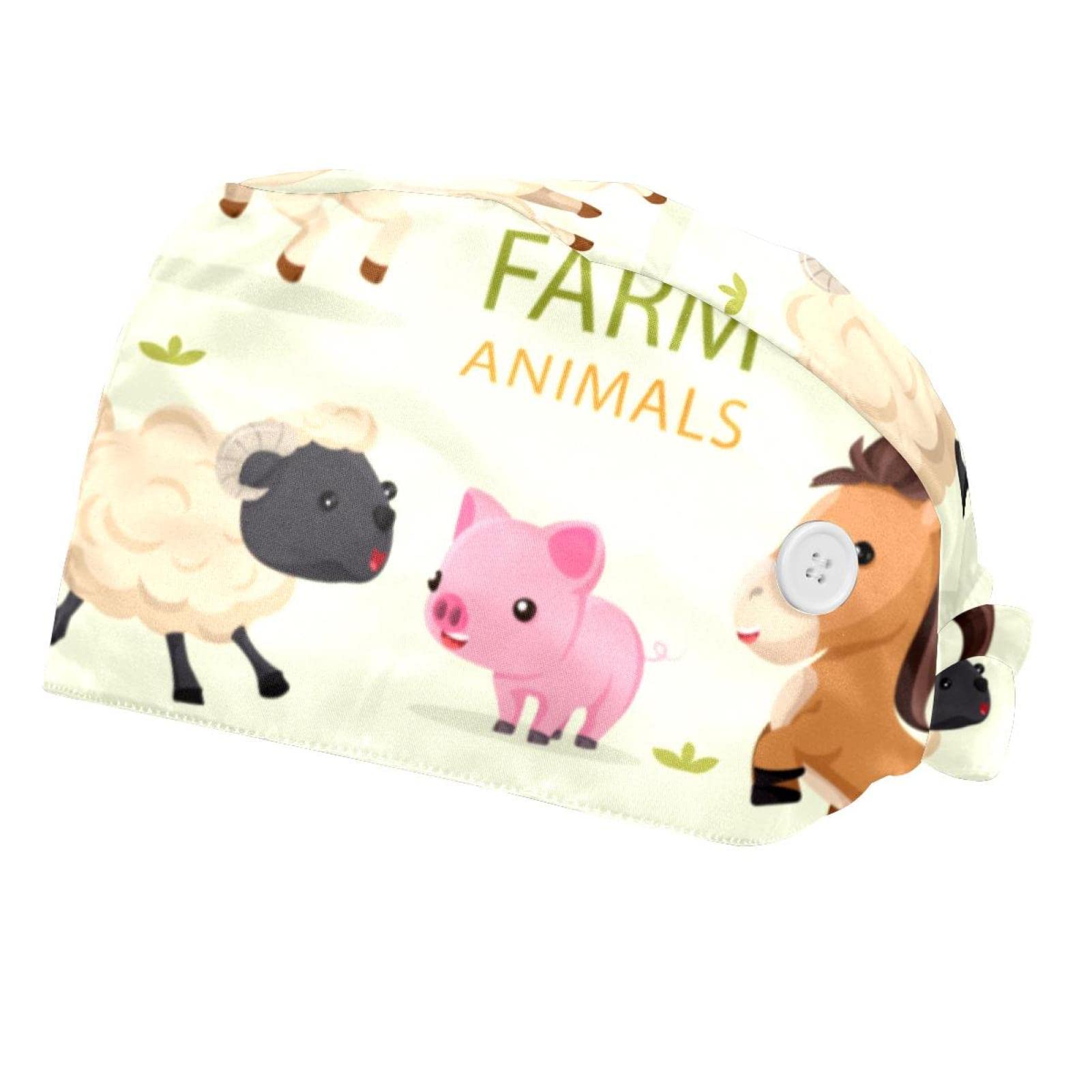 Casquettes de Travail Respirantes Motif Ferme anti-transpiration pour Cuisine et Soins