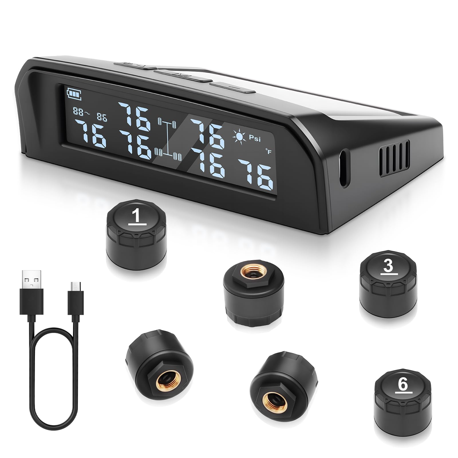 Sistema Solar De Monitoreo De Presión De Neumáticos Tpms | Cuotas Sin
