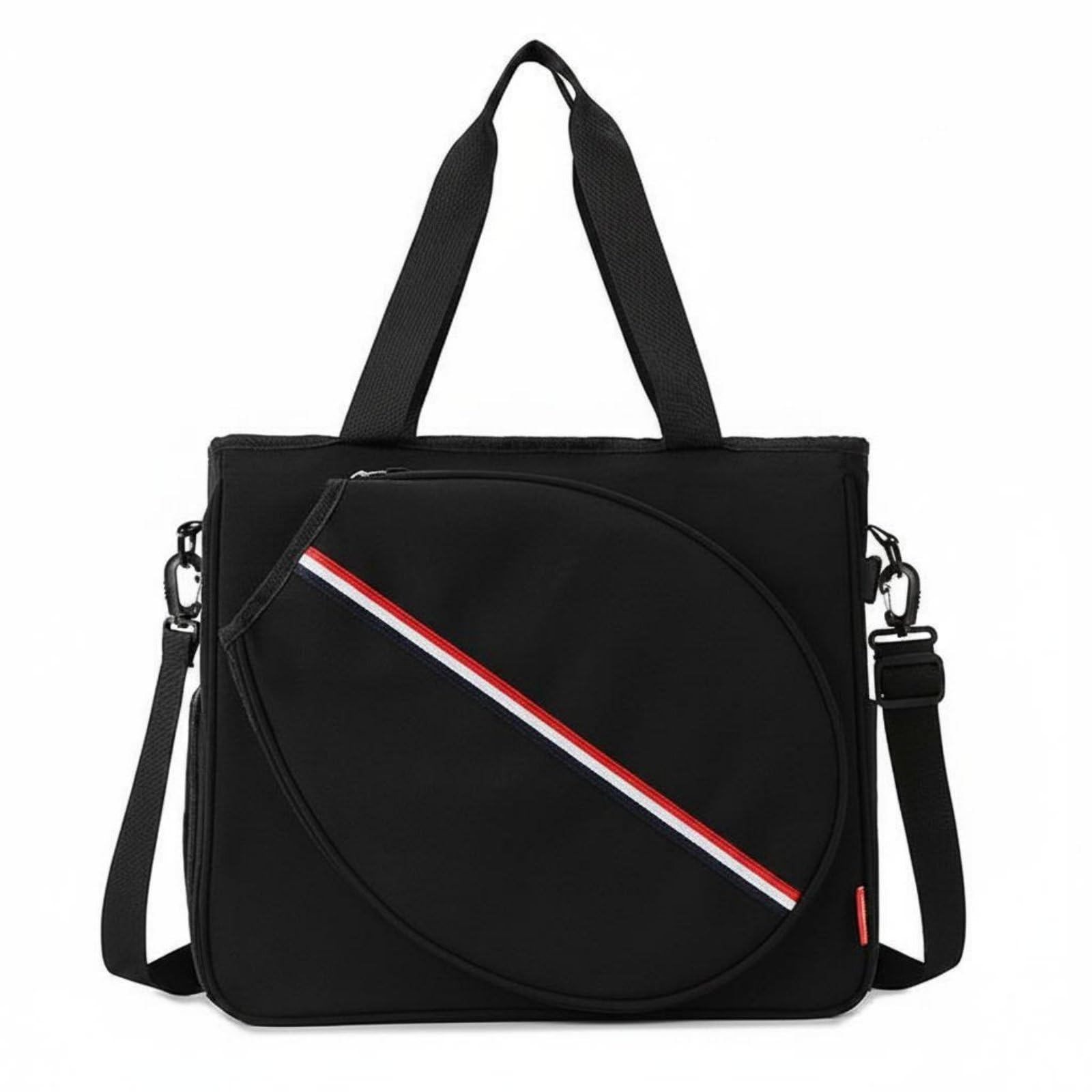PEXORVA® Multi-Purpose Badminton Racket Tote Bag Convertible Strap Tennis Racket Shoulder Bag Separate Shoe Compartment Large Capacity Sports Tote Wet-Dry Separation for Outdoor, Gym, Black-image-32