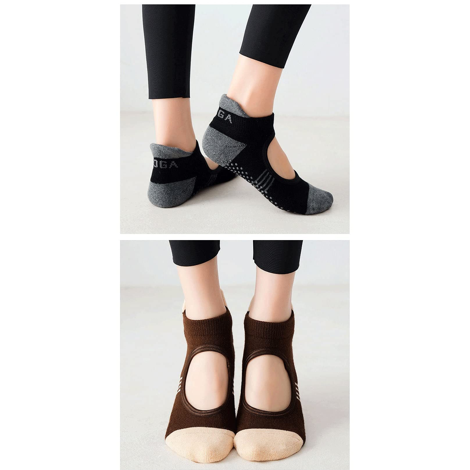 Frauen Yoga Socken Handtuch Unterseite Atmungsaktive Anti Slip Backless Pilates SockenBallet Tanz Sport Socken for Fitness-Fitnessstudio (Farbe: Blau Größe: 4.5-8.5)