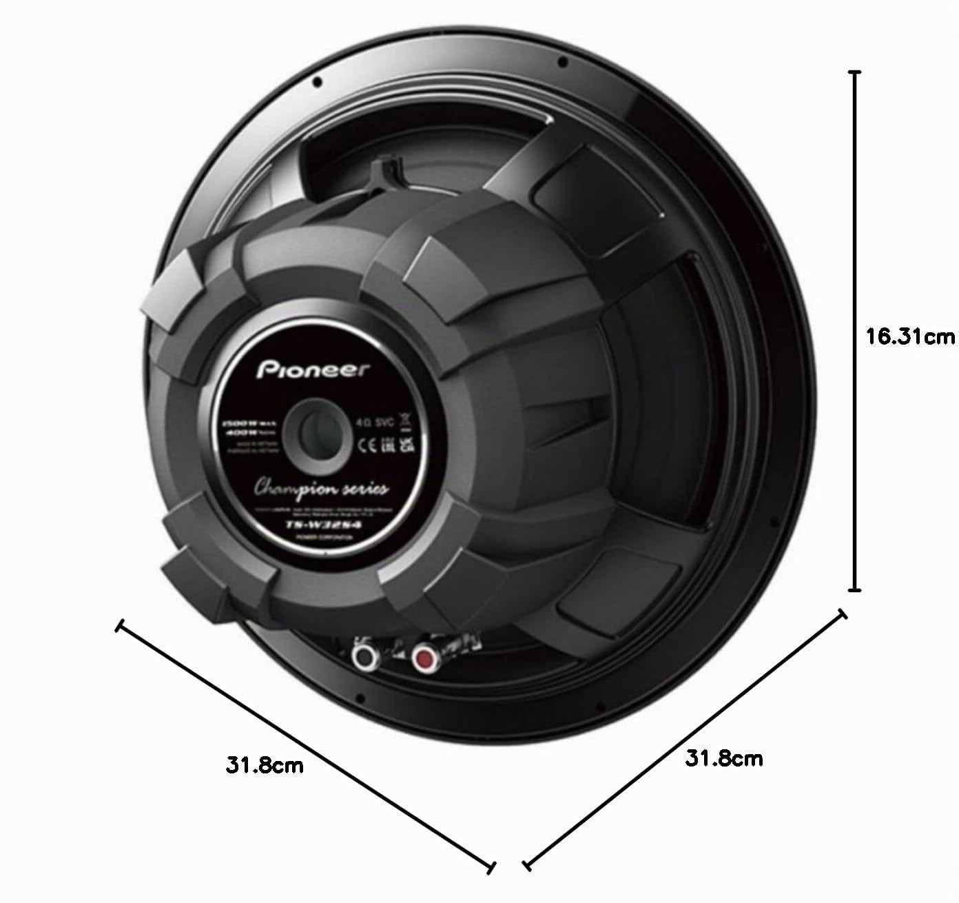 PIONEER Subwoofer custodia da 12" serie Champion TS-W32S4, 1.500 W MAX. Potenza nominale 400 W
