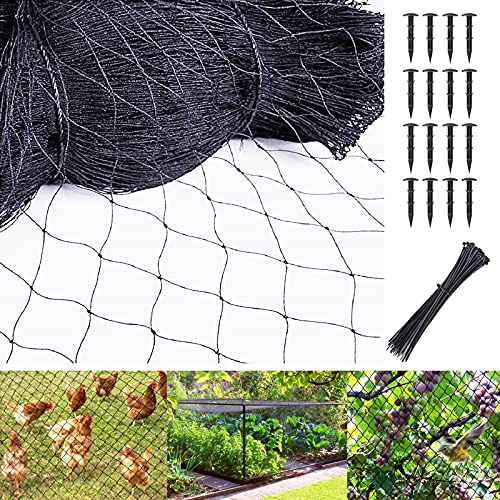 Bird Netting 50' X 50' Nylon Netting Protect Fruit Tree, Plant and Vegetables from Poultry and Birds, Heavy Duty Netting as Fruit Net, Aviary Netting for Farm, 1'' Square Mesh Garden Netting