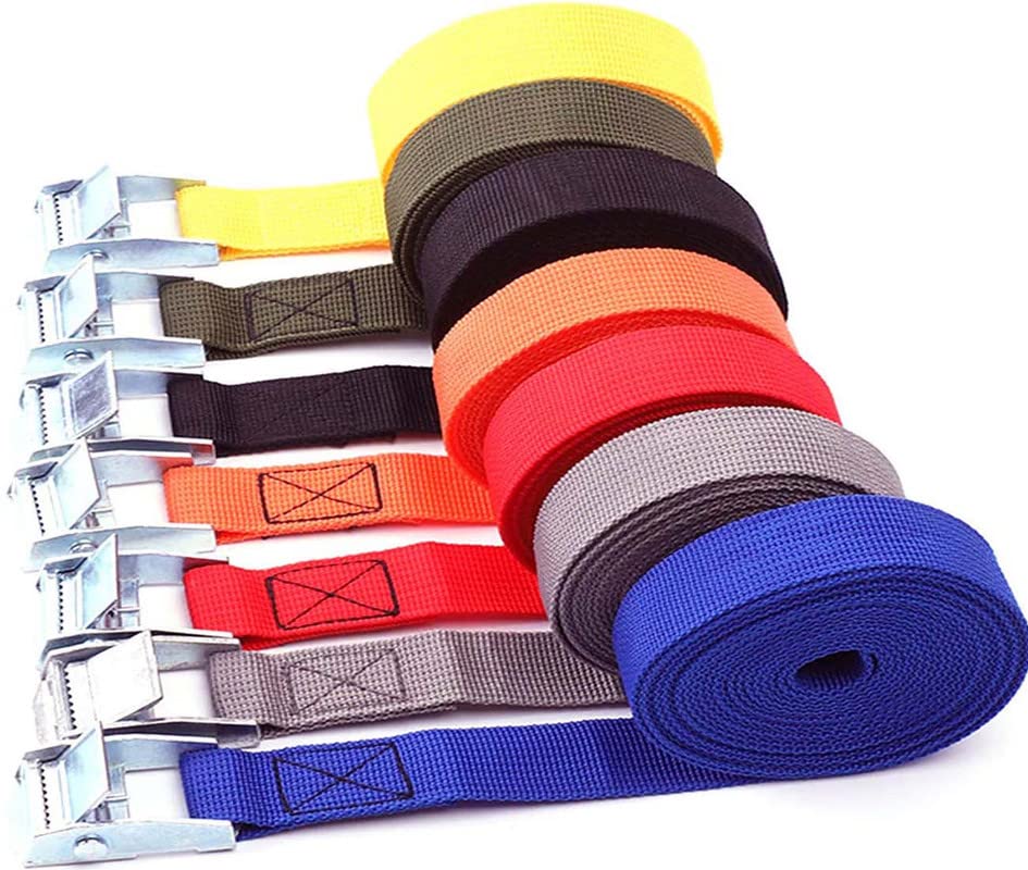 DIY CraftsDIY Crafts 5 Mtr, Black, Buckle Tie-Down Belt Cargo Straps for Car Motorcycle Bike with Metal Buckle Tow Rope Strong Ratchet Belt f(5 Mtr, Black)