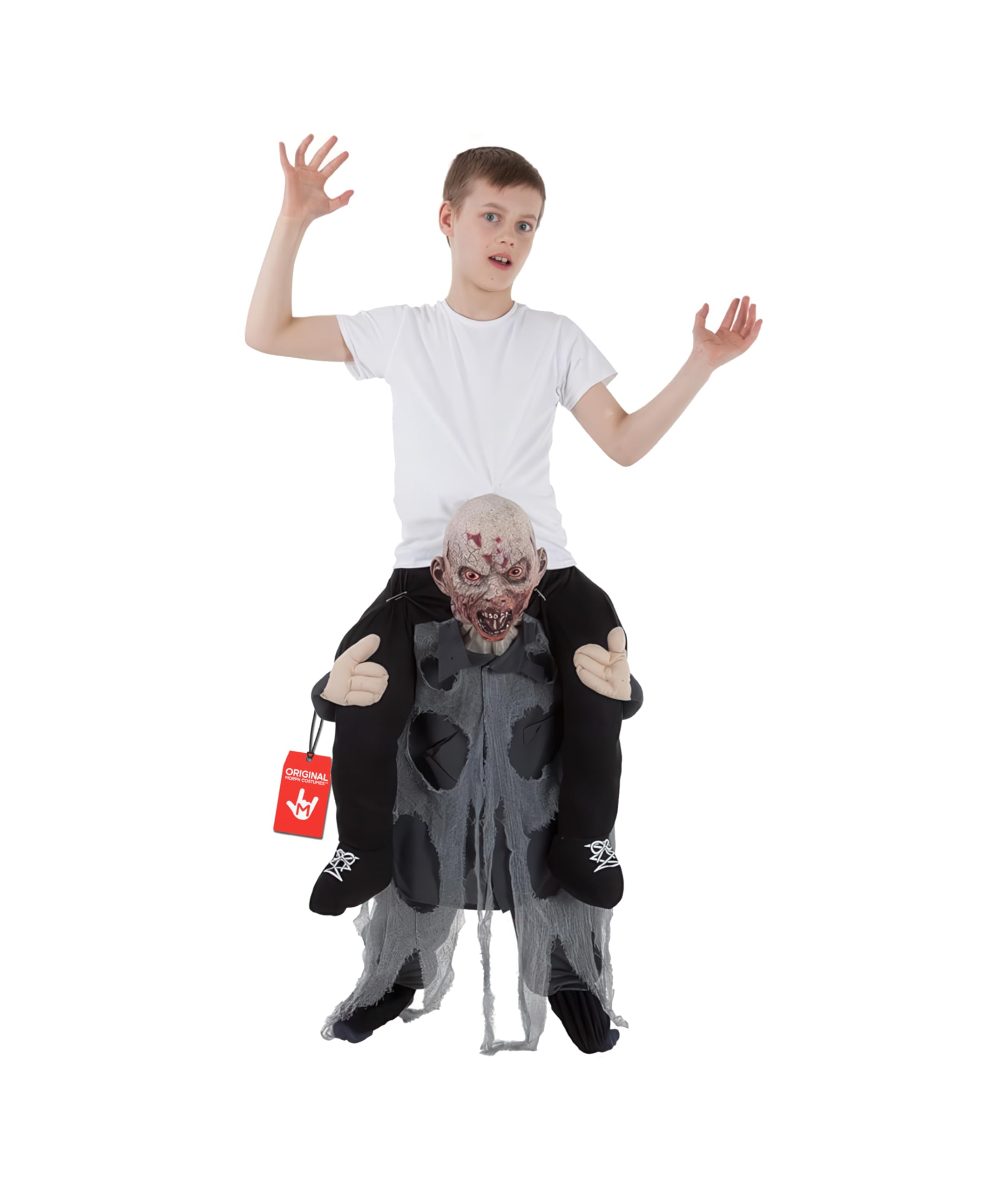 Morph Zombie Huckepack Kostüm für Kinder, Lustiges Faschingskostüm Jungen Mädchen