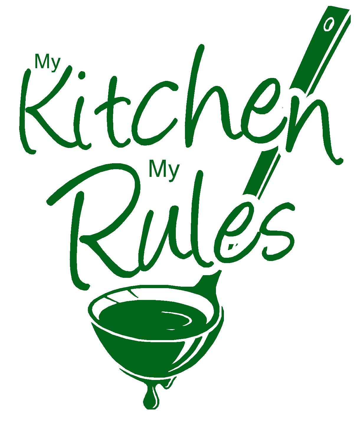Lightningsigns Green My Kitchen My Rules Home Vinyl Decal Quote Wall Art Sticker Lswa123 Mural (Green)
