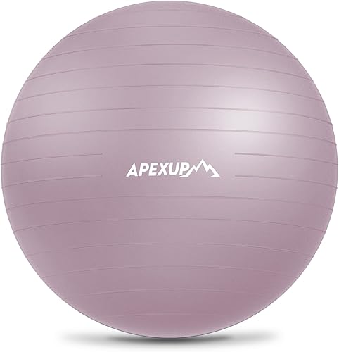 Miniatura 9 de APEXUP Pelota de Yoga Pelota de Ejercicio Antideslizante Resistente para Fitness, Equilibrio y Entrenamiento del Core Negro,Azul,azul rosa,Azul
